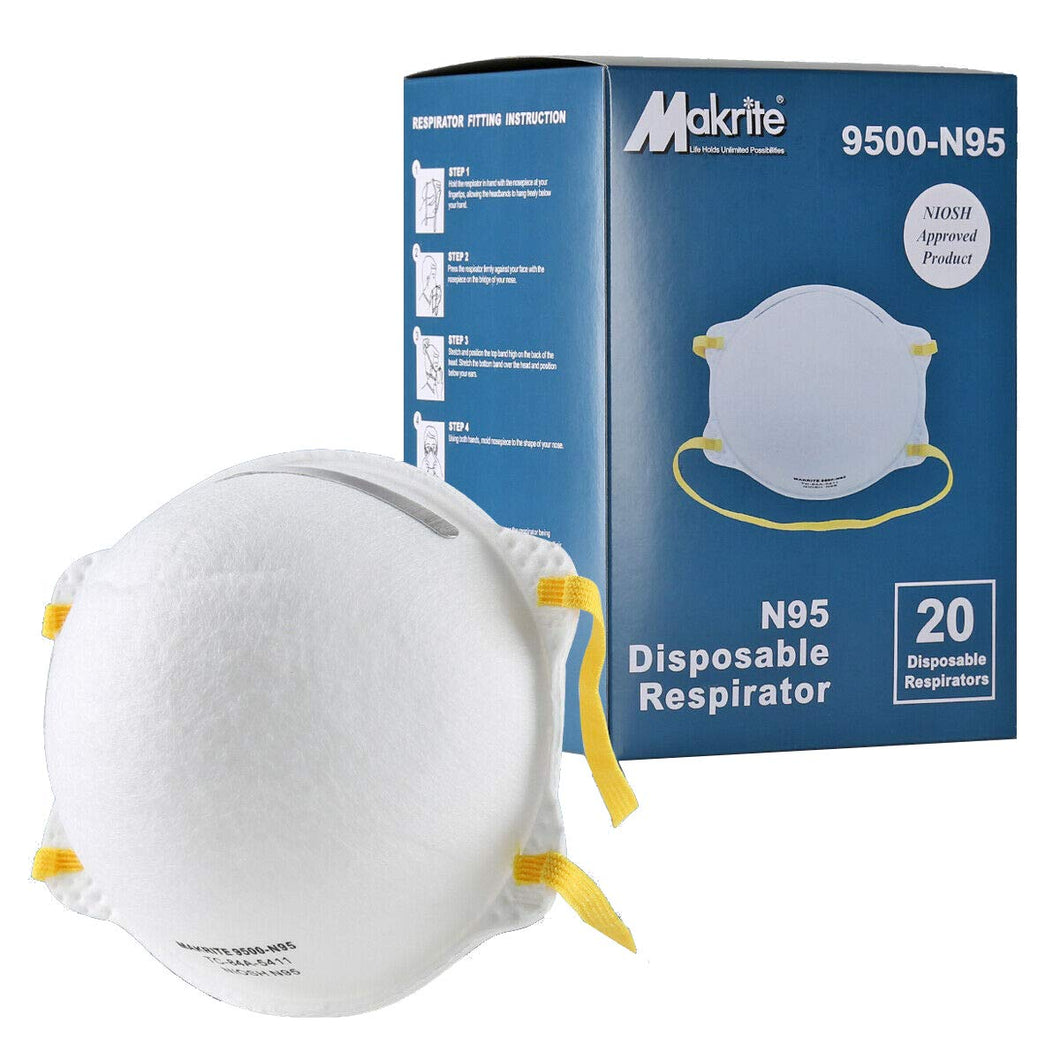 N95 Face Masks - MAKRITE 9500N95 - N95 Particulate Respirator Mask - Bulk Discounts!